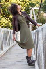 Fern Green Italian Silk Dress